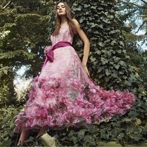 Marchesa Floral Tulle Dress